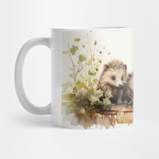 Hedgehog Family in the Garden Mug
